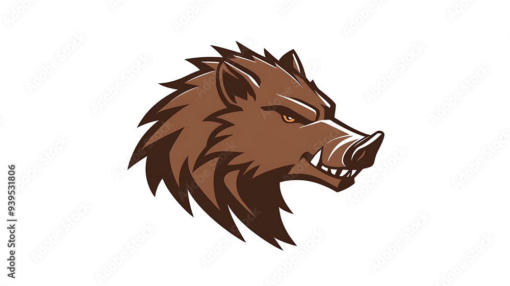 Fototapeta premium Ferocious Boar Mascot Logo Vector for Sports Fan Club Emblem Design