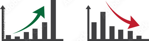 Business Graph Set. X Y Axis Cartesian Coordinate Plane. The report, Presentation, Data and Infographic. Vector Illustration Design. Transparent Background.	