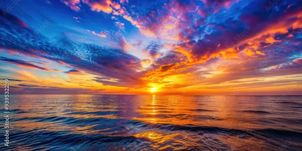 Sunset over the ocean casting a vibrant palette of colors , sunset, sea, ocean, reflection, water, colorful, evening, horizon Sunset over the ocean casting a vibrant palette of colors , sunset, sea, ocean, reflection, water, colorful, evening, horizon