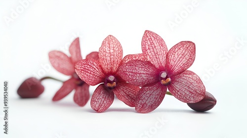 Elegant Orchid Bloom with Delicate Petals, Isolated on White Background