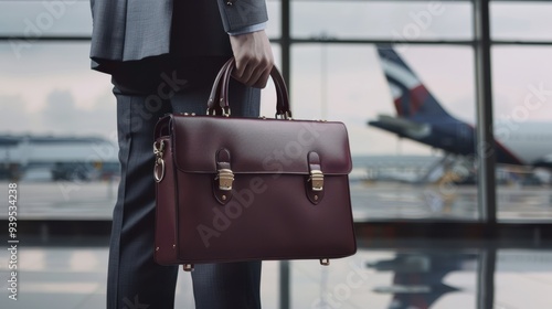 The man with leather briefcase photo