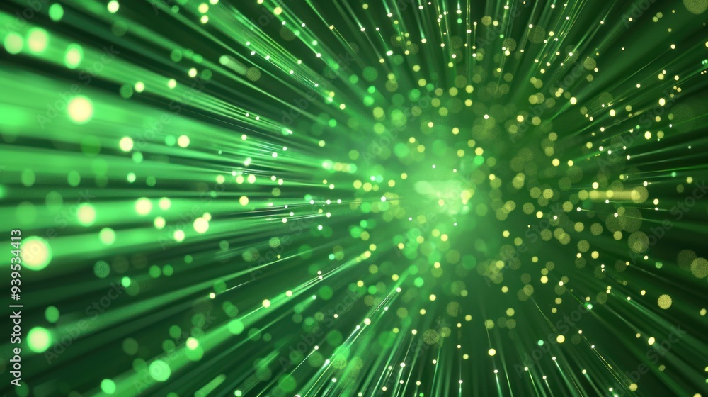 Naklejka premium Abstract Green and Yellow Light Burst