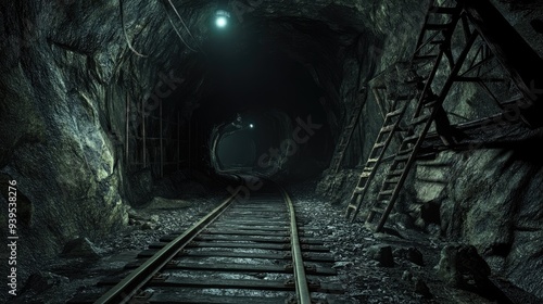 Dark and Mysterious Mine Shaft
