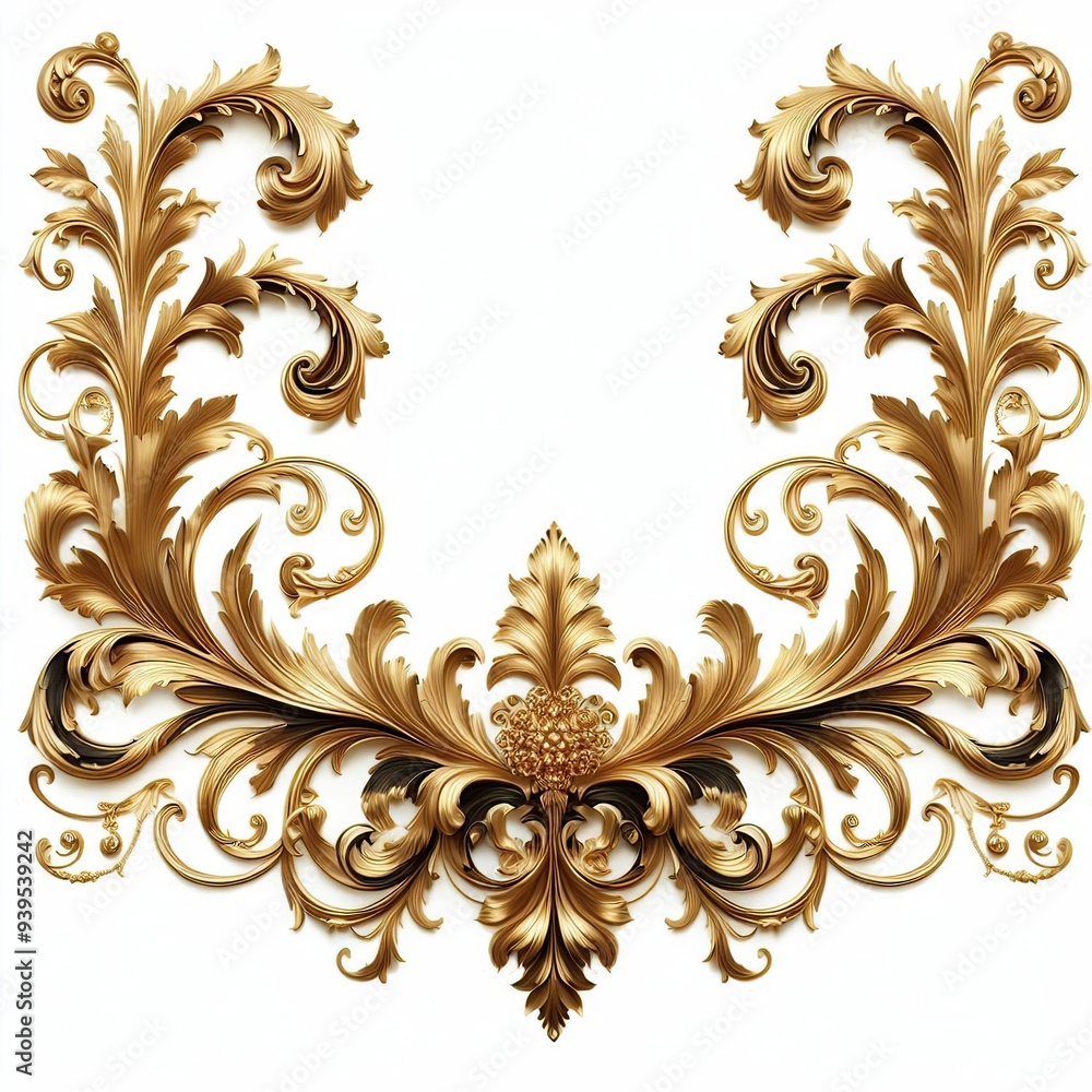 golden ornament frame and corner design. generative AI golden ornament frame and corner design. generative AI