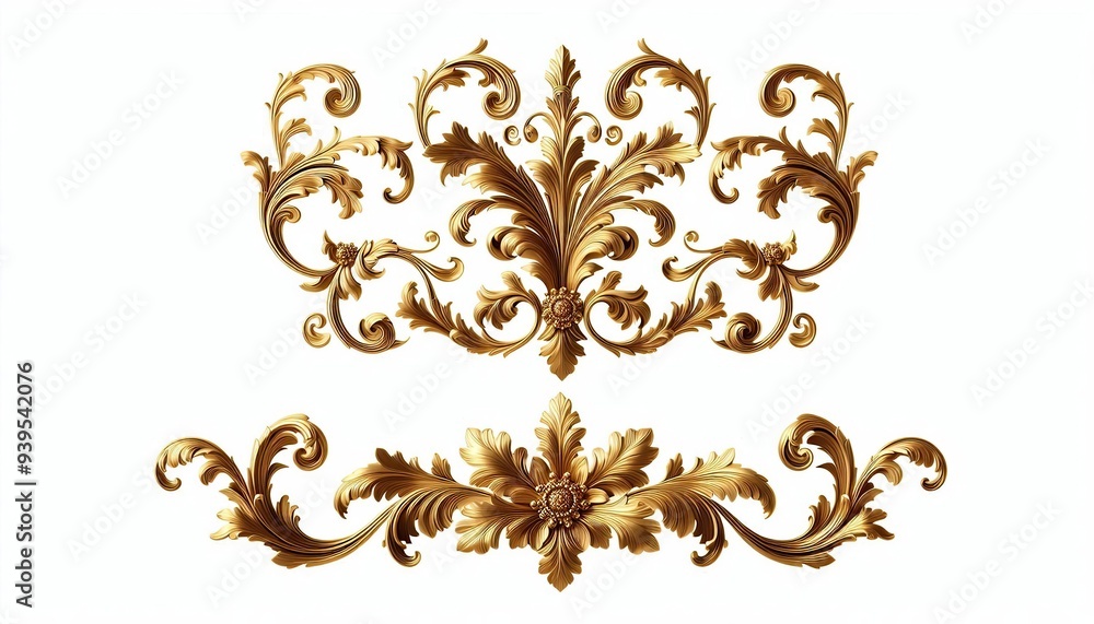 golden ornament frame and corner design. generative AI golden ornament frame and corner design. generative AI