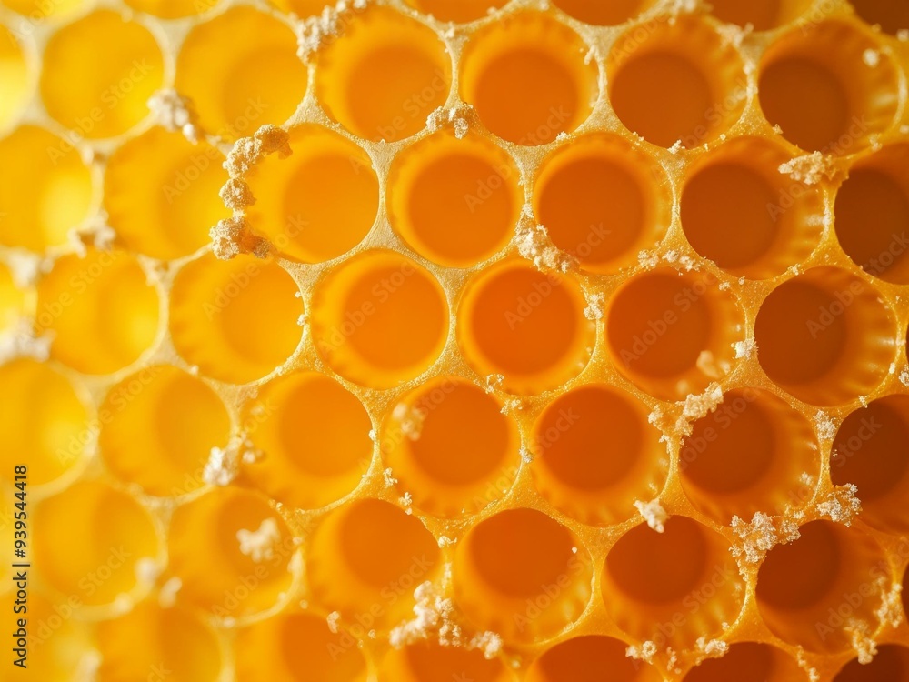 Close-up of a honeycomb with golden honey Close-up of a honeycomb with golden honey