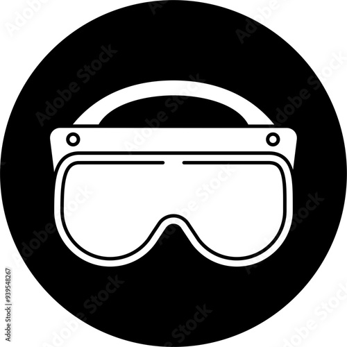 Safety goggles icon block vector illustration