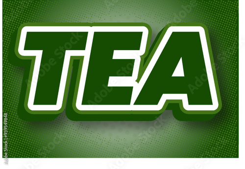 vector tea text effect.
