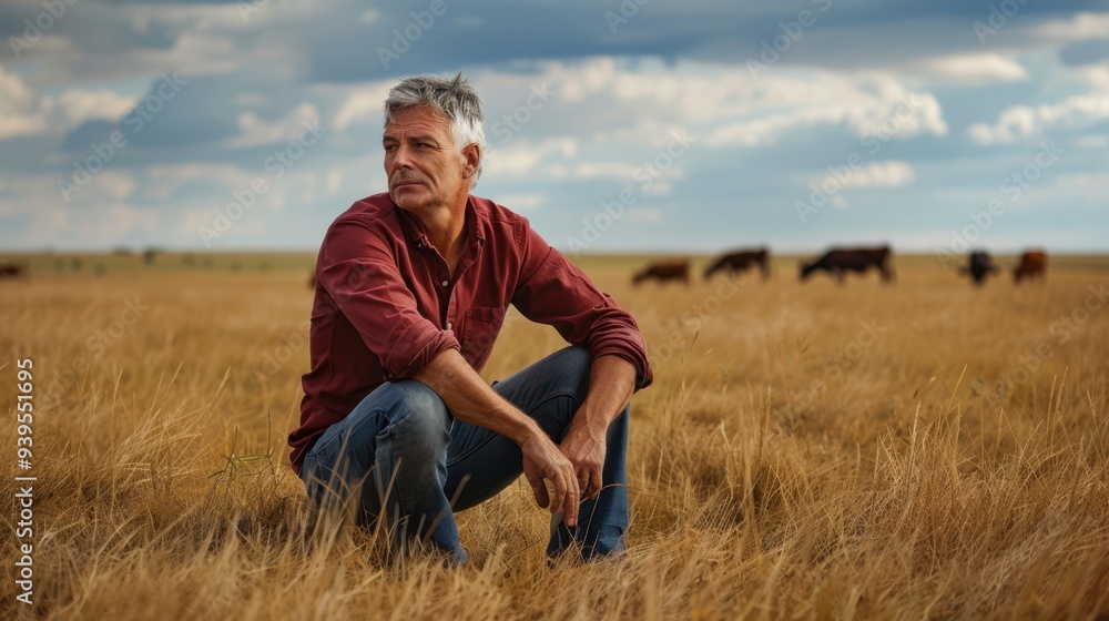 The man in the field The man in the field