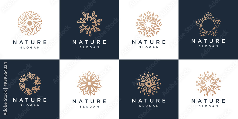 collection of floral ornament logo designs for salon, spa, beauty etc. collection of floral ornament logo designs for salon, spa, beauty etc.