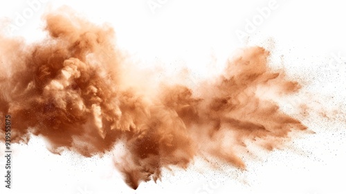 Dust explosion on a white background