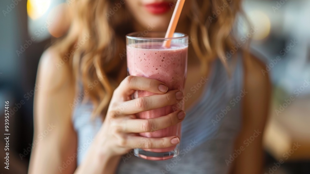 Blissful Moment - Person Embracing Health with a Delicious Smoothie Blissful Moment - Person Embracing Health with a Delicious Smoothie