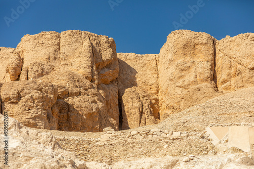 The majestic mountains of Luxor's Valley of the Kings stand as eternal guardians, hiding the hidden tombs of Egypt's ancient pharaohs.