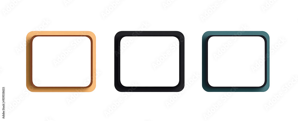 set of 3 dimensional boder, vector illustration set of 3 dimensional boder, vector illustration
