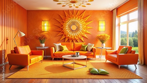 Vibrant orange hues radiate energy and warmth, evoking feelings of joy and excitement that can't be contained.