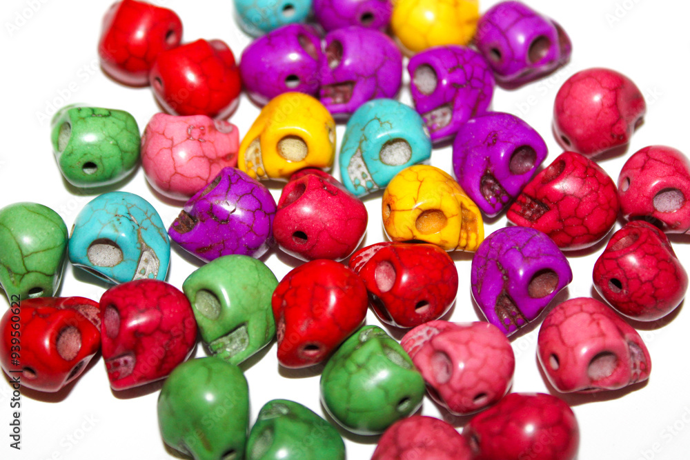 Obraz premium colorful skull beads great for Halloween or Mardi Gras use in design