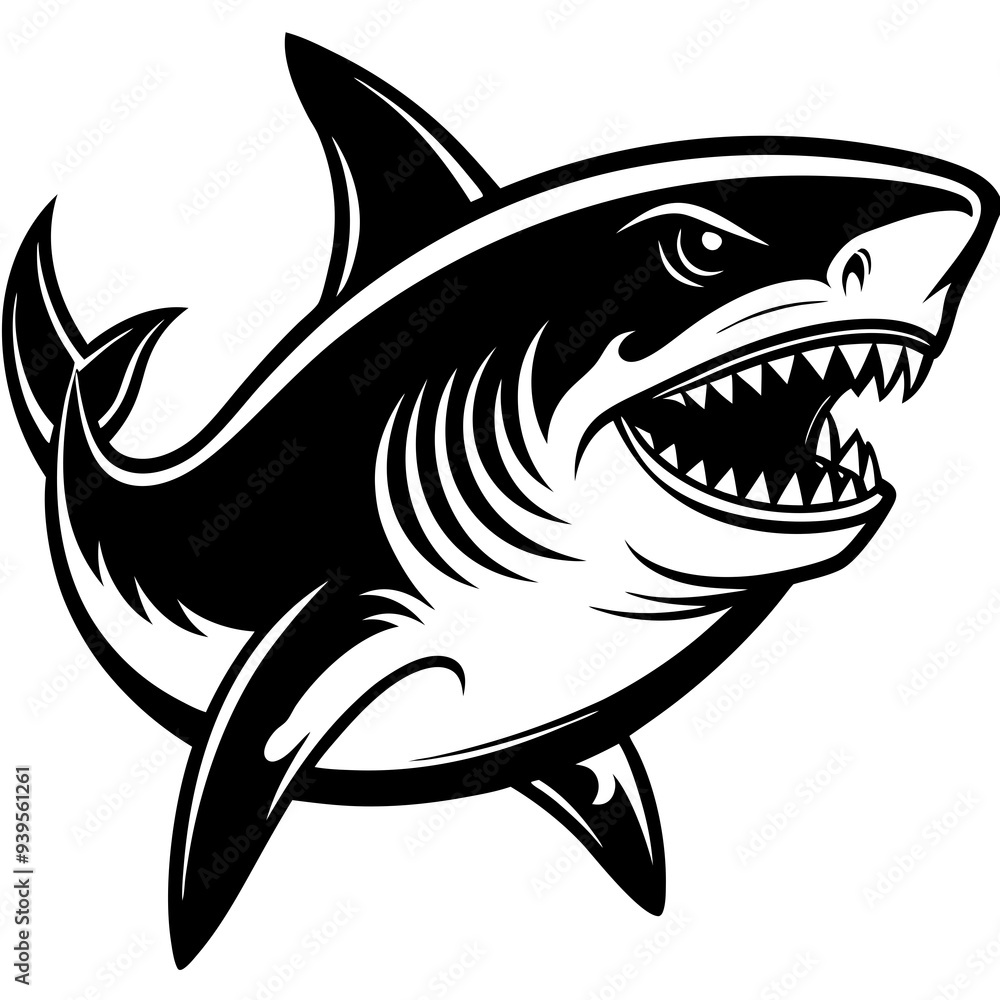Shark Silhouette Black Vector Shark Silhouette Black Vector