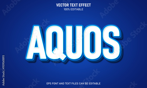 Aquos 3d editable text effect