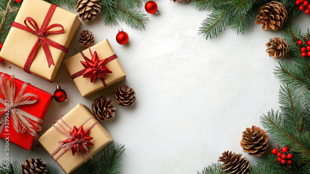 3d christmas elements realistic greeting card design 3d christmas elements realistic greeting card design