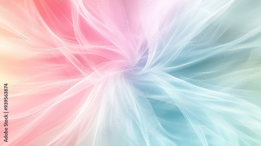 Soft and dreamy abstract starburst with flowing lines and a gentle gradient of pastel colors. Soft and dreamy abstract starburst with flowing lines and a gentle gradient of pastel colors.