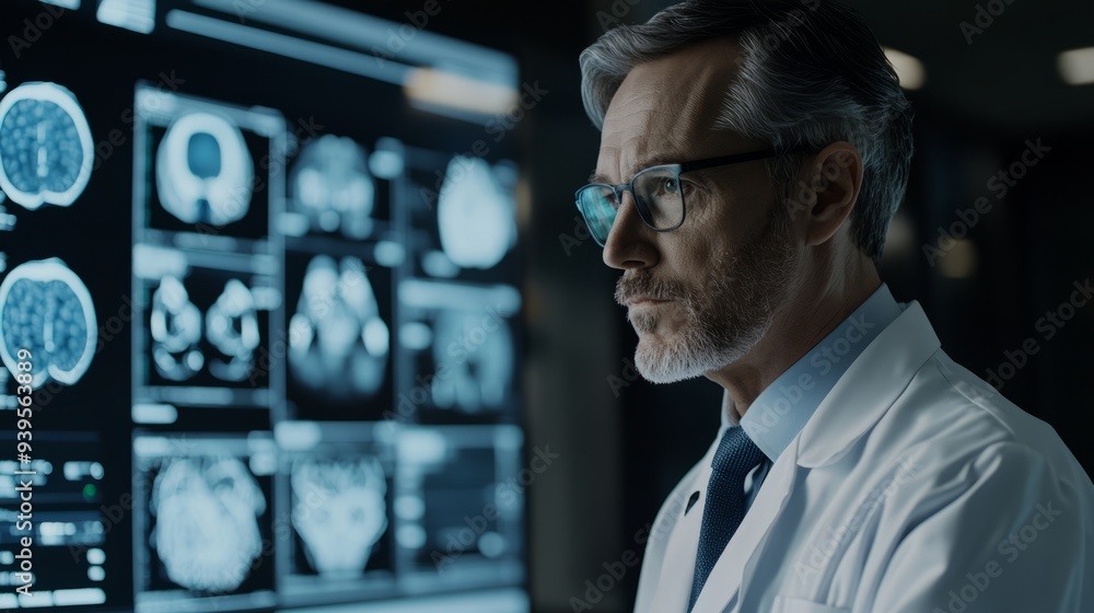 A doctor using AI-powered diagnostics to analyze patient data, representing the use of AI in healthcare. A doctor using AI-powered diagnostics to analyze patient data, representing the use of AI in healthcare.