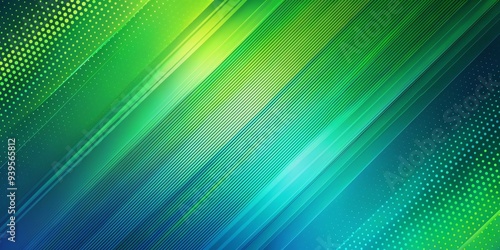 Fototapeta Naklejka Na Ścianę i Meble -  Abstract Green and Blue Diagonal Lines and Dots Background, abstract , green , blue , diagonal , lines , dots