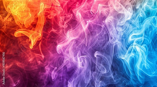 This image showcases an array of smoky, colorful swirls blending into a captivating abstract gradient art piece.