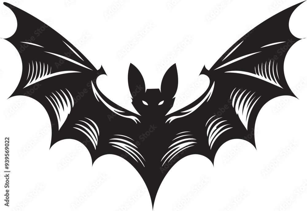 Fototapeta premium A bat silhouette vector illustration on white background