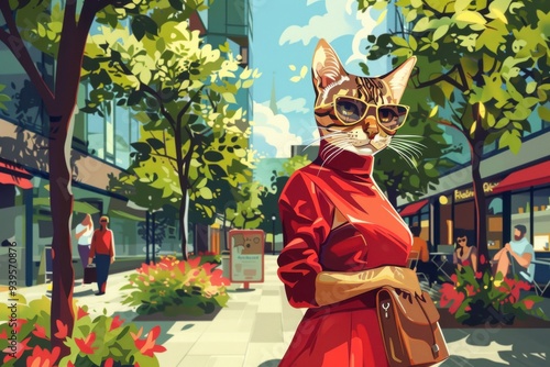 Stylish Cat in the City