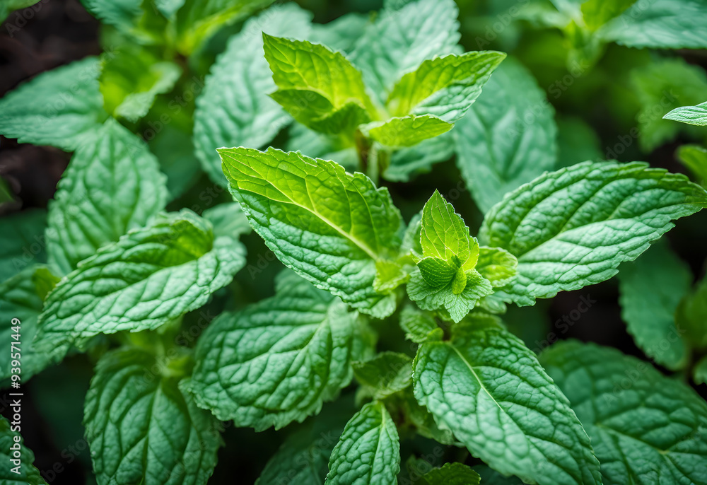 close up of mint close up of mint