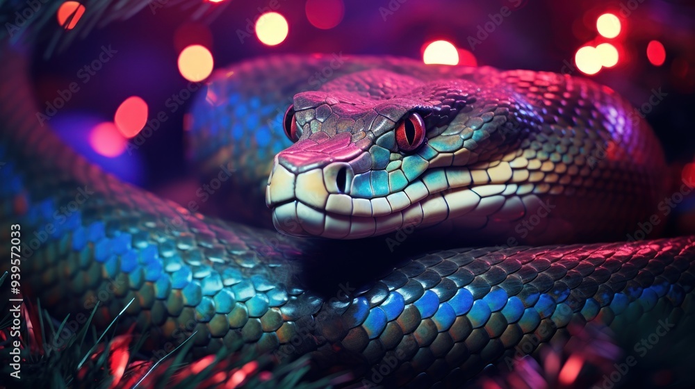 Colorful Snake in Low Light Colorful Snake in Low Light