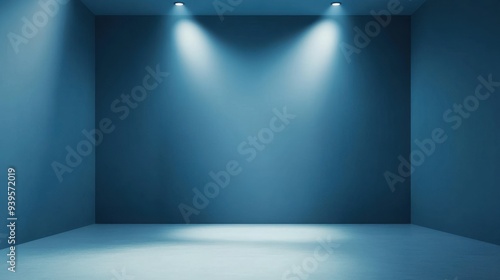 Wallpaper Mural Empty gradient blue studio space with subtle spotlight illumination, designed as a minimalist backdrop for product displays Torontodigital.ca