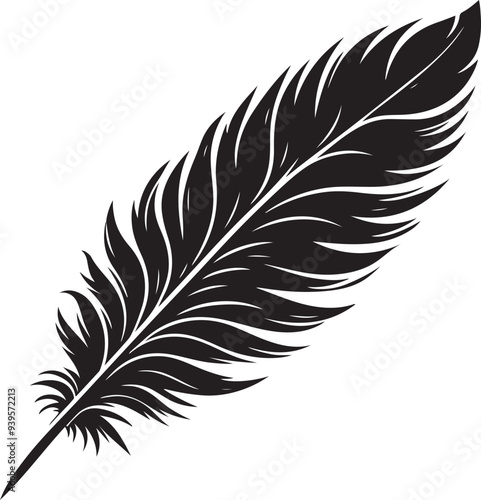 silhouette vector of feather art