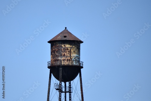 water tower old and rusty