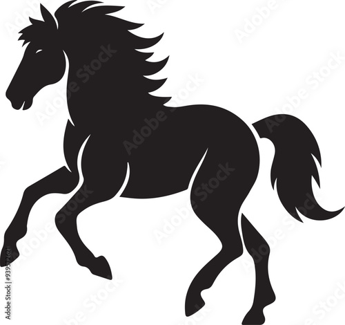 Vector illustration a horse silhouette