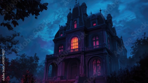 Mysterious Mansion in the Twilight