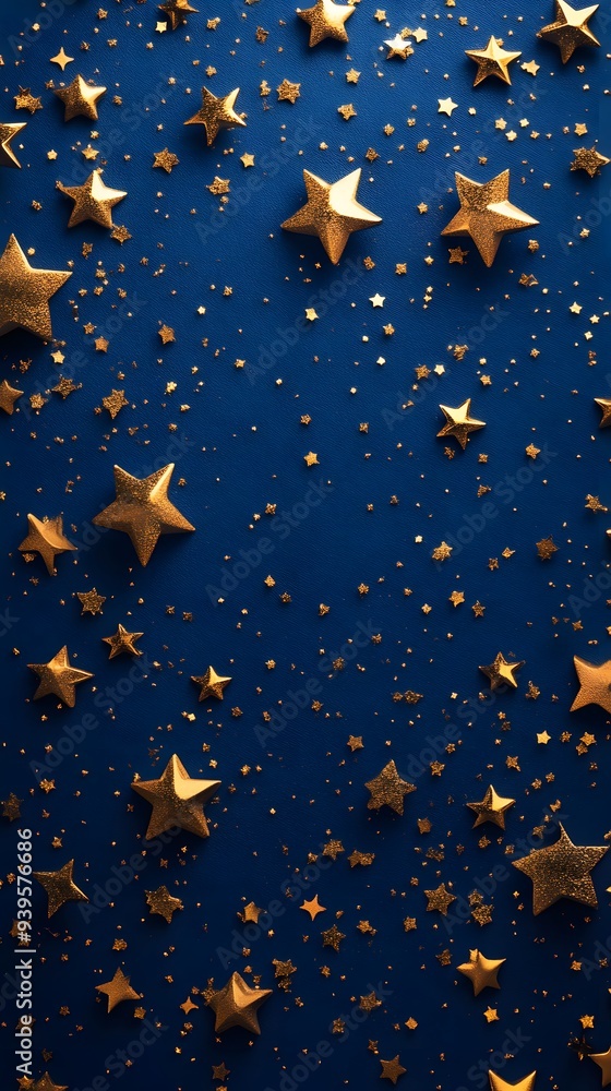 Golden Stars on Blue Background, Abstract Image, Texture, Pattern, Wallpaper, Cover and Screen of Smartphone, Cell Phone, Computer, Laptop, 9:16 and 16:9 Format Golden Stars on Blue Background, Abstract Image, Texture, Pattern, Wallpaper, Cover and Screen of Smartphone, Cell Phone, Computer, Laptop, 9:16 and 16:9 Format