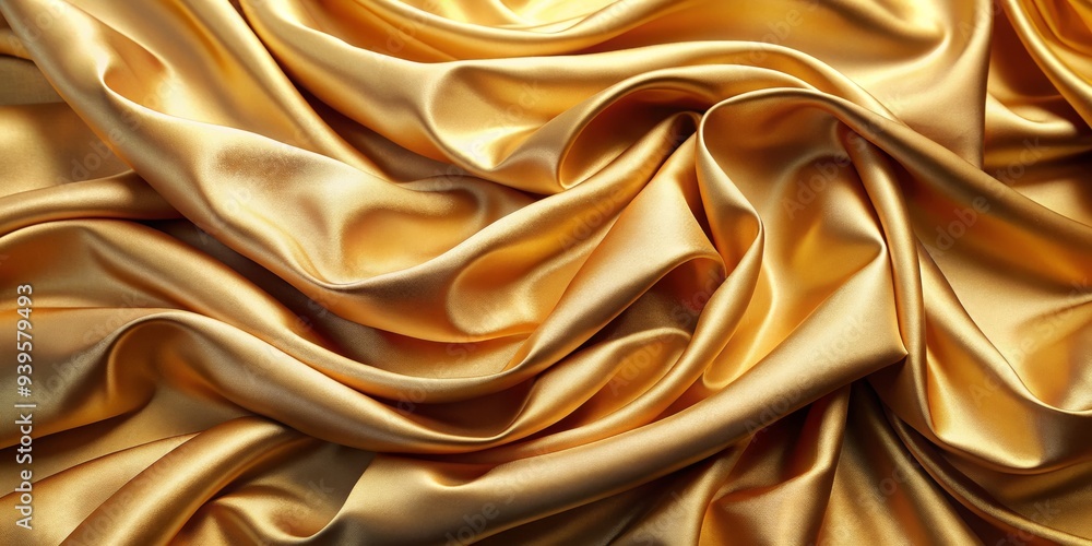 Golden Satin Drape, Smooth, Luxurious, Fabric, Texture Golden Satin Drape, Smooth, Luxurious, Fabric, Texture