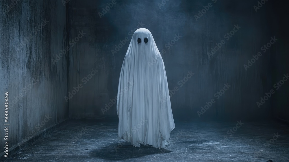 Ghostly Figure in a Dimly Lit Room Ghostly Figure in a Dimly Lit Room