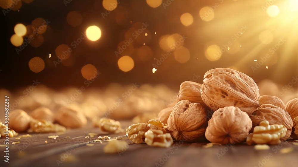 A group of organic walnuts in their shells, showcasing their natural texture and warm tones. The image evokes a sense of wholesomeness, natural beauty, and a connection to the earth. A group of organic walnuts in their shells, showcasing their natural texture and warm tones. The image evokes a sense of wholesomeness, natural beauty, and a connection to the earth.
