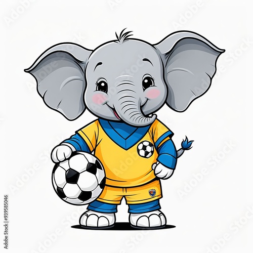 elephant  with soccer ball content created with generative AI