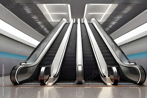 escalator in shopping mall photo