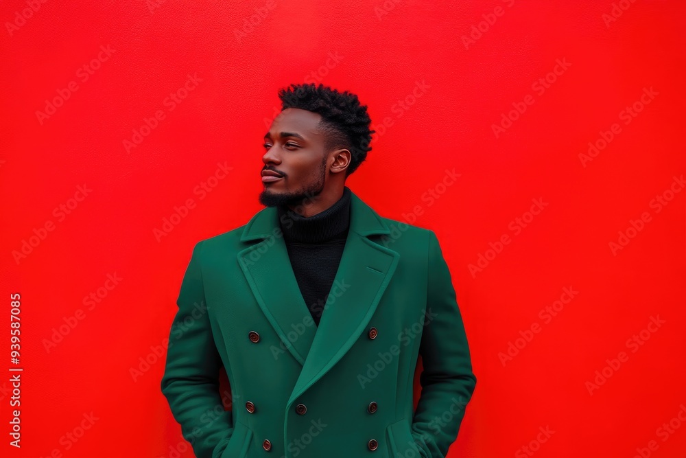Elegant Green Fashion on Trendy Man Elegant Green Fashion on Trendy Man