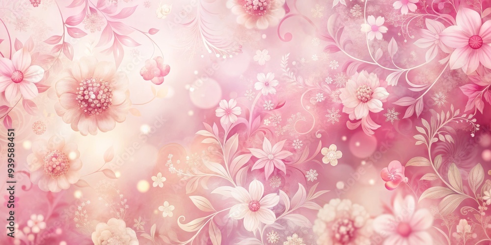 Pink Floral Dream Delicate Blossoms and Whimsical Vines, pink, floral, romantic, nature Pink Floral Dream Delicate Blossoms and Whimsical Vines, pink, floral, romantic, nature
