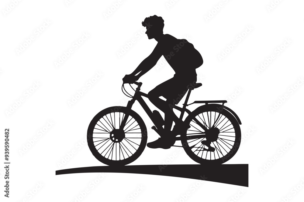 Bicycle riding silhouette Bicycle riding silhouette