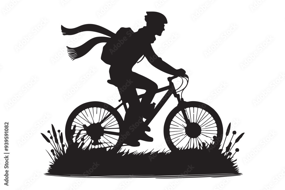 Bicycle riding silhouette Bicycle riding silhouette
