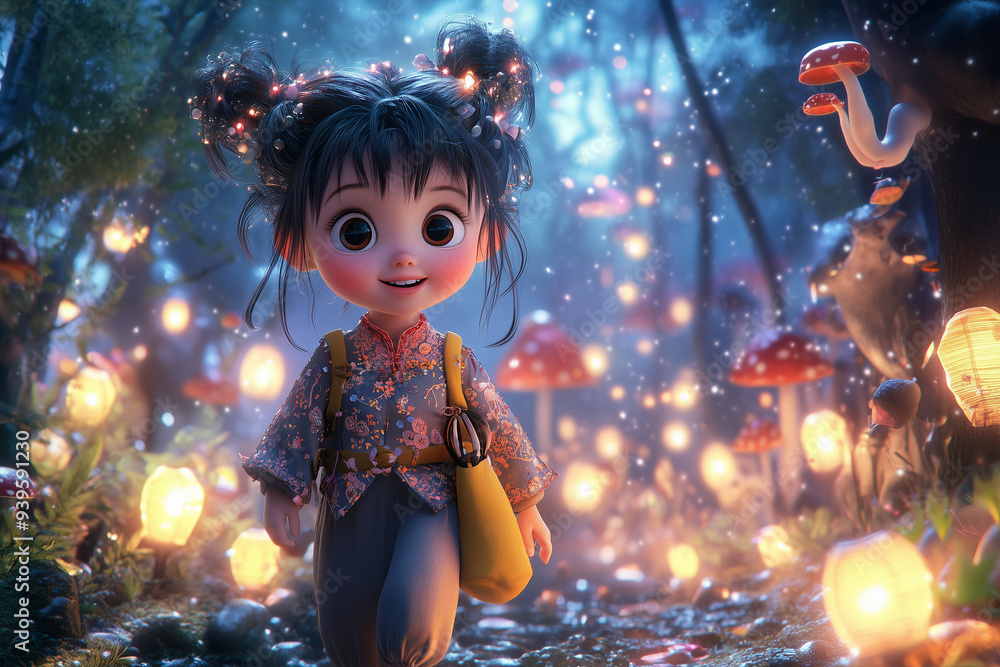 The Asian girl wearing Halloween with environment of scary and pumpkin at night and festive Halloween accents like torn fabric and haunted houses. The Asian girl wearing Halloween with environment of scary and pumpkin at night and festive Halloween accents like torn fabric and haunted houses.