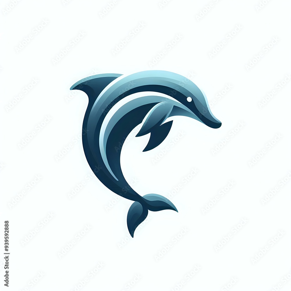 Fototapeta premium sleek dolphin with calming blues and tranquil gray