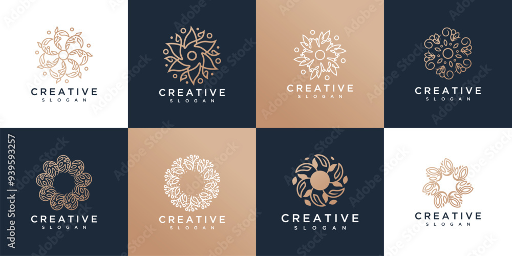 Flower logo design template vector set Flower logo design template vector set