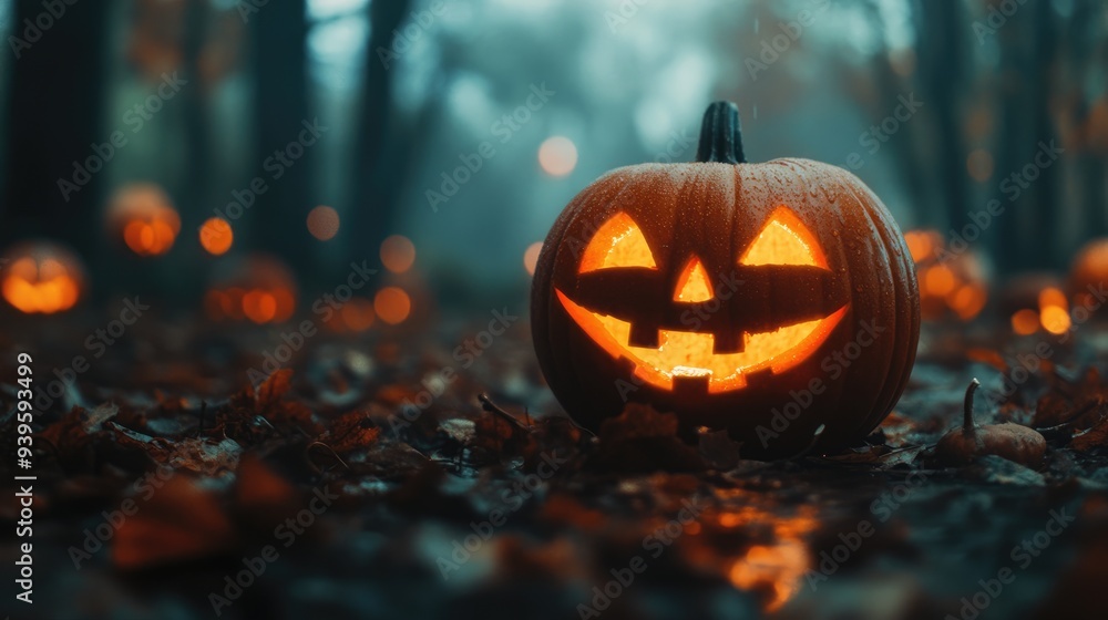 Jack-o'-Lantern in a Dark Forest Jack-o'-Lantern in a Dark Forest